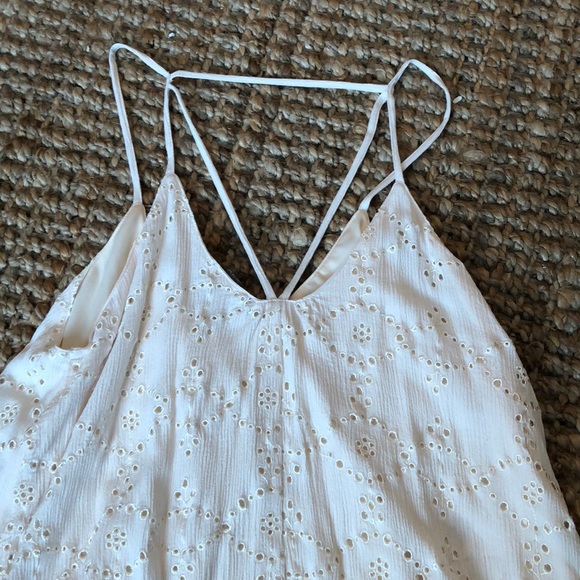 Astr eyelet beige tank dress - Picture 4 of 5